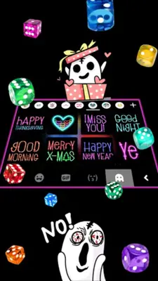 Neon Dice Gravity Keyboard Bac android App screenshot 2